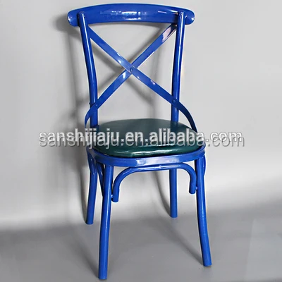 
Cross back metal chair no arm with soft cushion antique design CM-005 