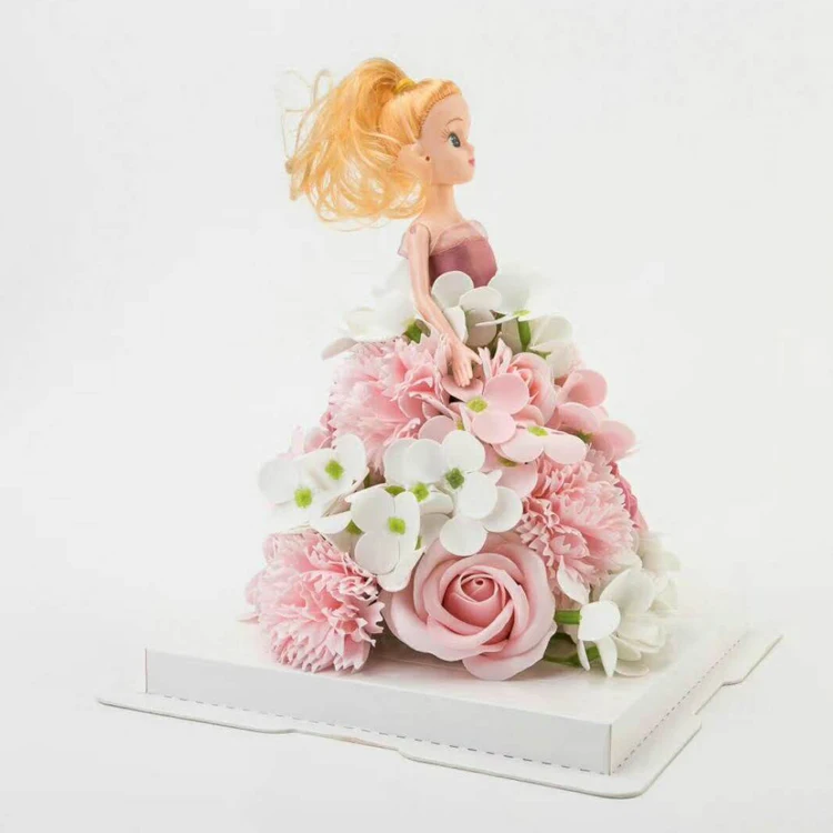 
New product ideas 2018 clear plastic pvc artificial flowers preserved flower cute barbie doll for DIY decoration gift 