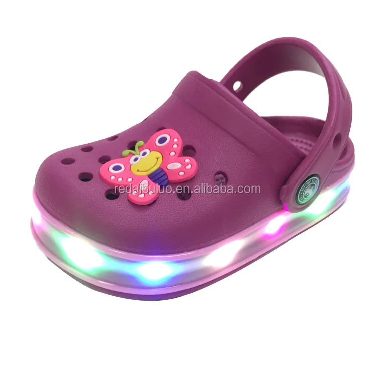 
New Model garden LED lights kids sandals EVA foam clog slippers shoes 