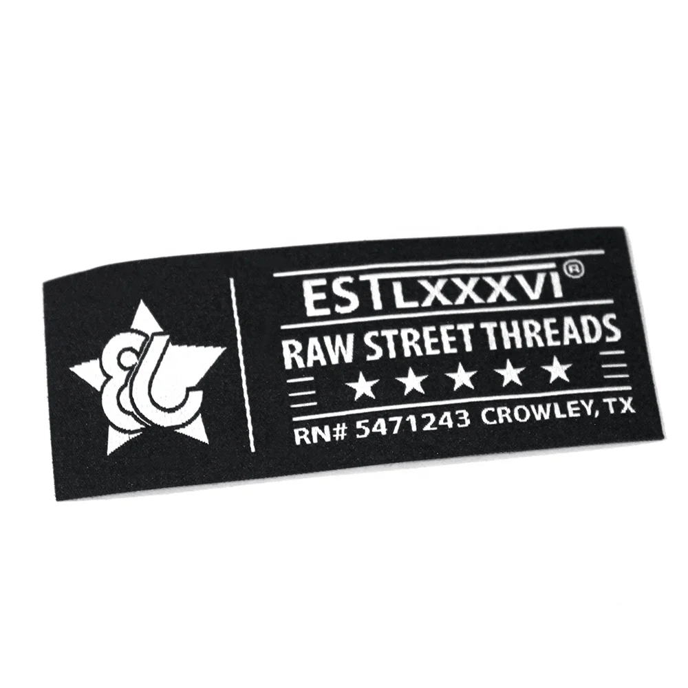 High Density Custom Square Woven Clothing Label Tag