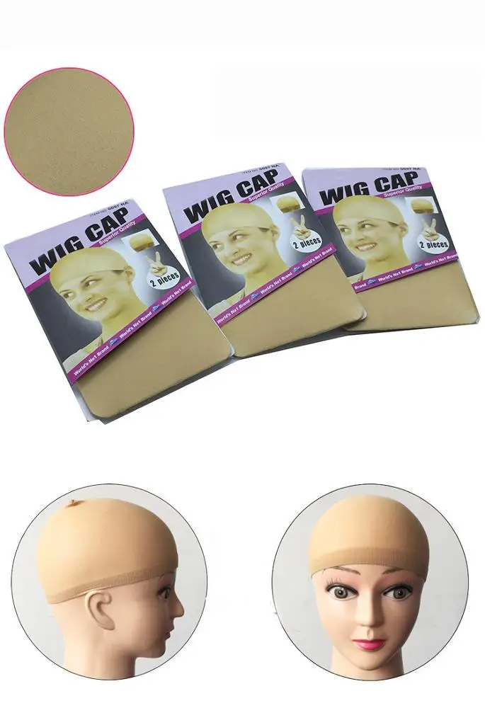 
skin color and black color polyester wig cap 