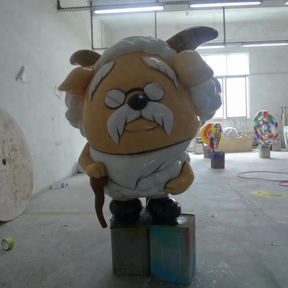 Life size Pleasant Goat and Big Big Wolf decorative sculpture