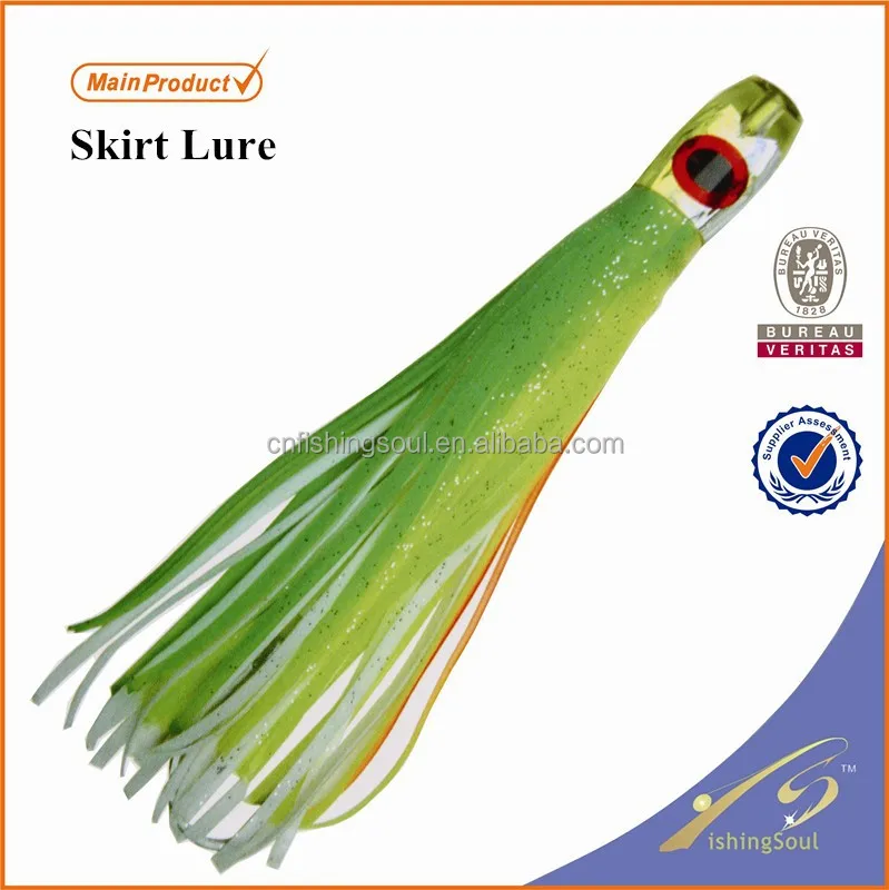 SKL017-3 Sea Fishing Lure Resin Head Trolling Lure Skirt Lure