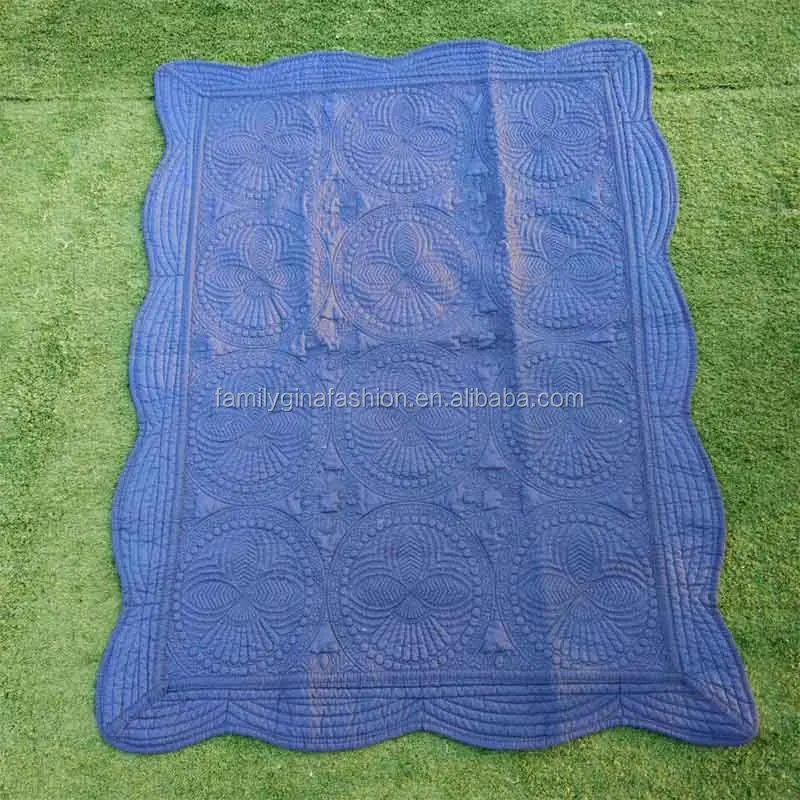 Winter Baby Muslin Fabric Blanket Monogram Sublimation Scallop Soft Cotton Baby Quilt