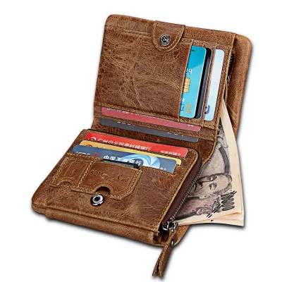 Manufacture blocking bi-fold RFID wallet Wholesale short Wallet for Men
