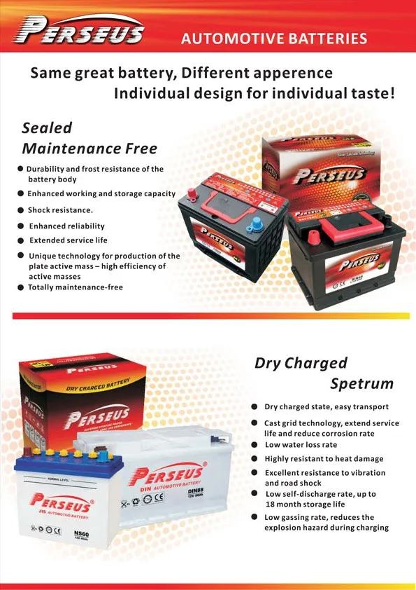 Perseus brand SMF DIN 54523 54524 EUROPE standard 12V 45AH car batteries