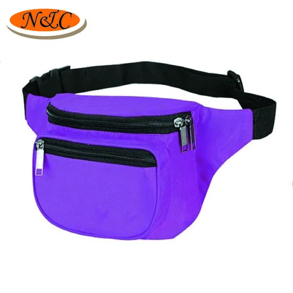 Unisex outdoor sport running multi-purpose 3-zipper custom waist bag fanny pack