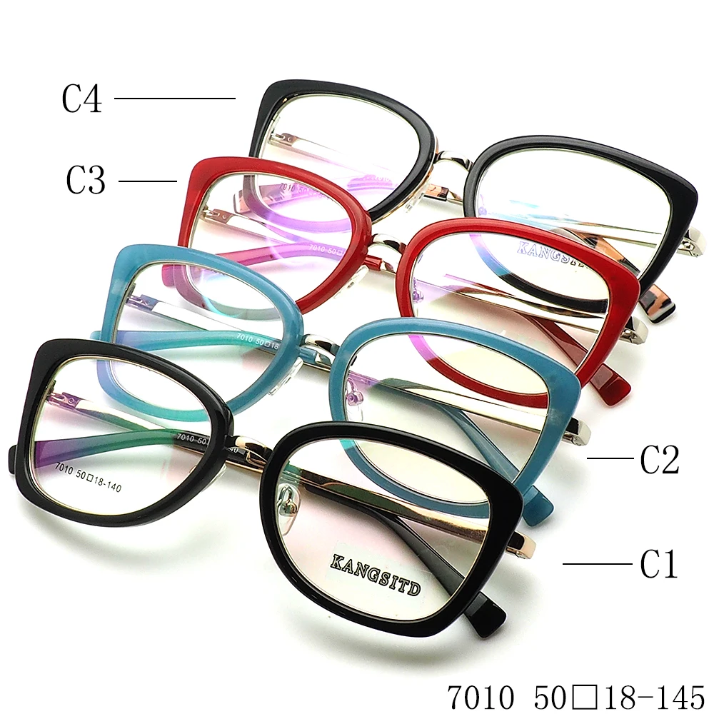 acetate optical eyeglasses,beauty round cat eye shape high quality woman optical frames eyewear 7010