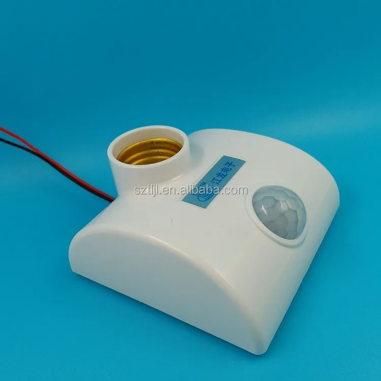 tow line 86mm white e27 pir sensor motion switch lamp holder AC220VLED energy-saving delay switch