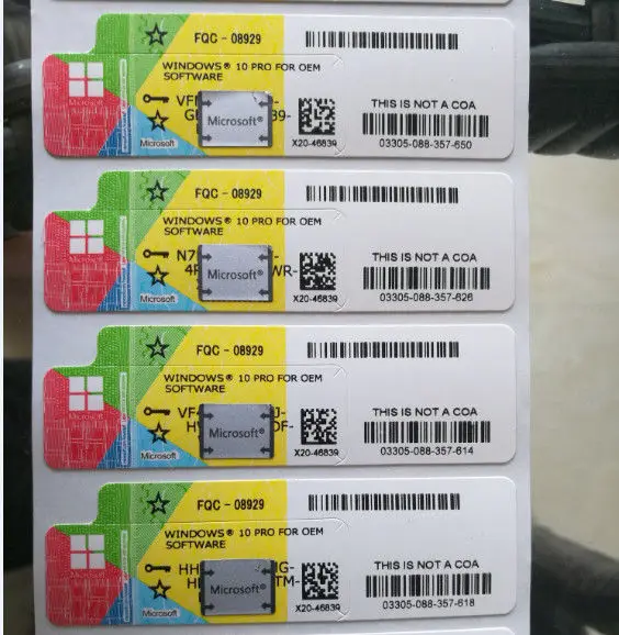 
100% Online Activation Microsoft Windows 10 Professional windows 10 pro key coa sticker Korean version win 10 Pro COA STICKER 