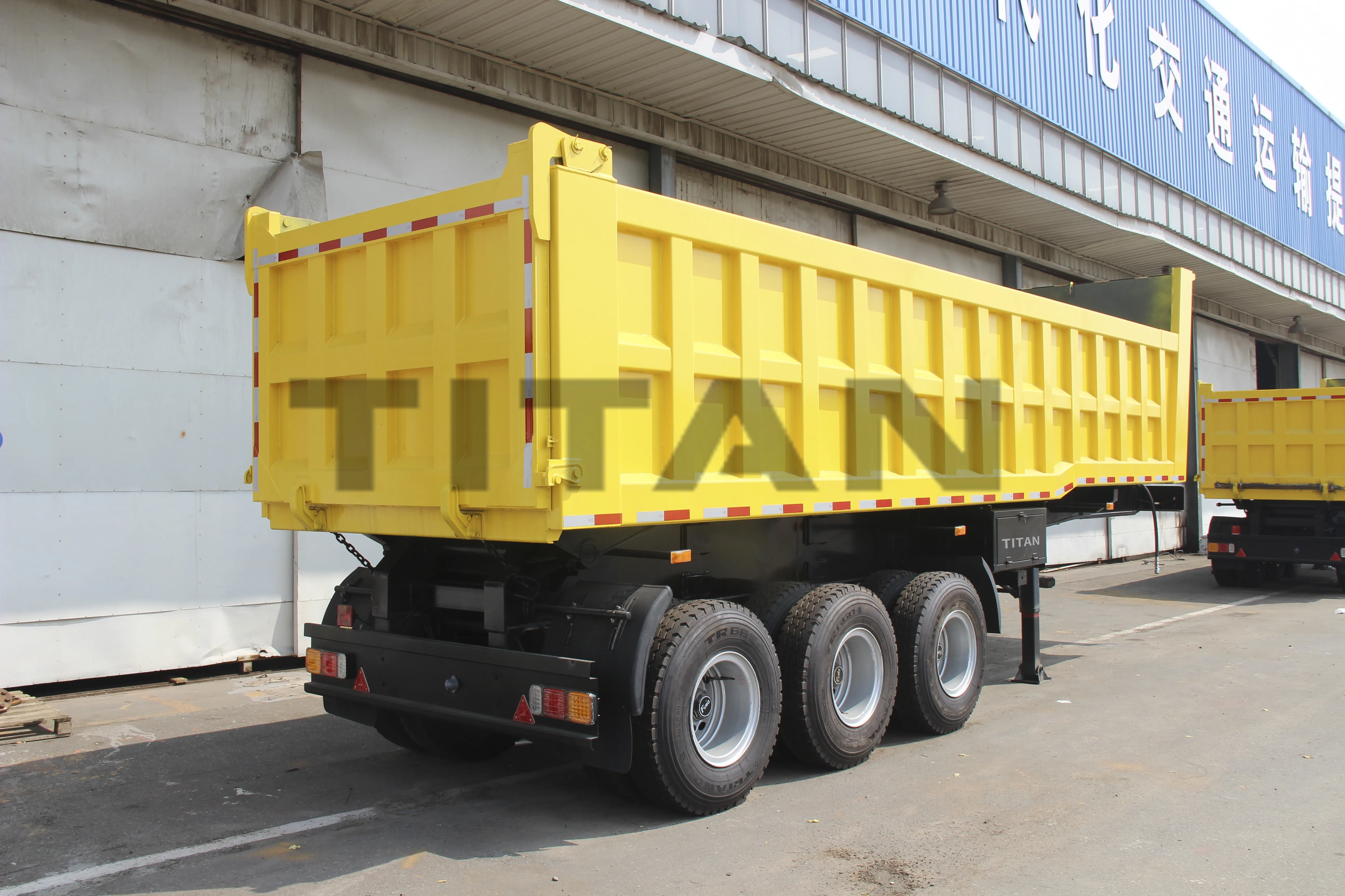 60 tons U Haul Rear Tipper Trailers /Tri-Axles End Dump Tipping Semi Truck Trailer