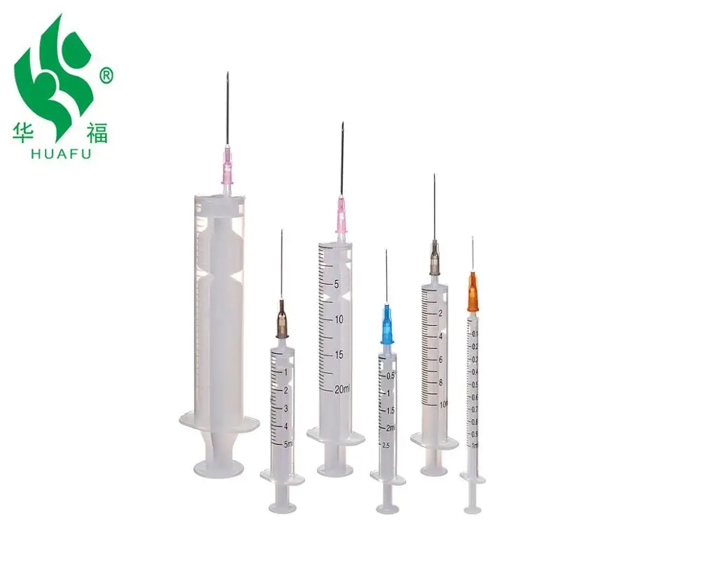 
disposable syringe luer lock with needle 5ml 21g 23g 32g needle 
