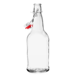 500 мл ясная стеклянная 16oz kombucha с вертящимся верхом пивная бутылка