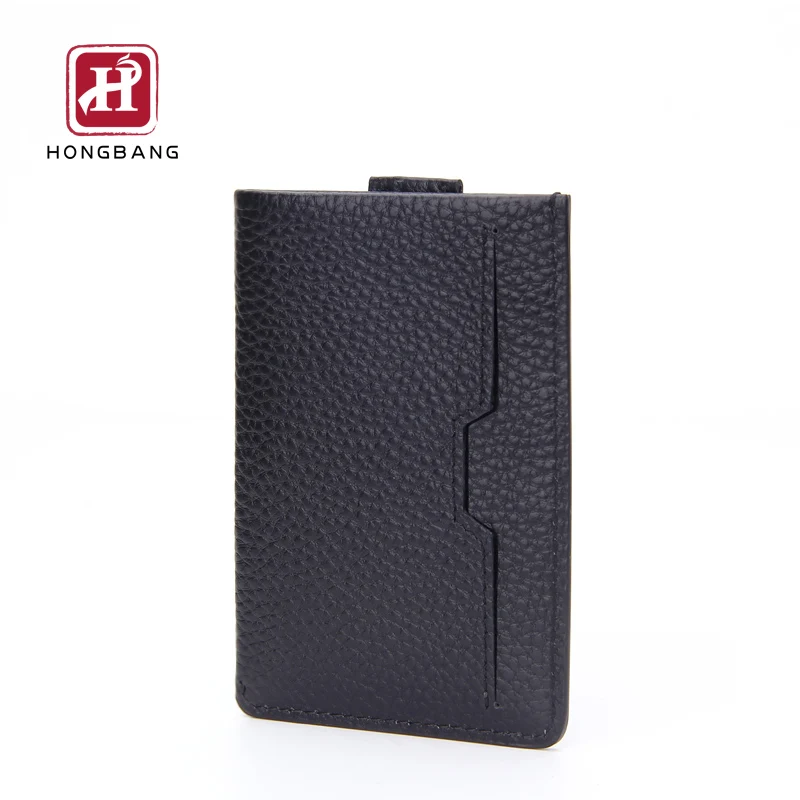 Full Grain Leather Pull Tab Card Holder Design For Credit Card