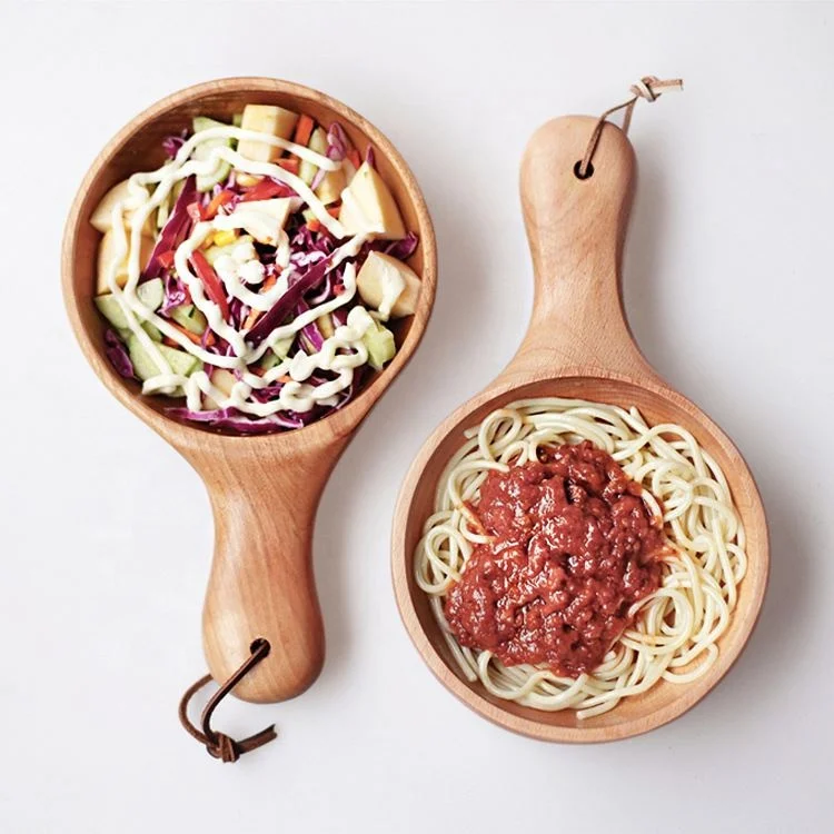 Высококачественная Деревянная миска натурального цвета для салата и фруктов по индивидуальному заказу