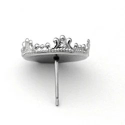 12 15 20 mm Blank Stainless Steel Stud Earrings Bases Settings with Round Crown Bezel tray CabochonEarrings post DIY Findings