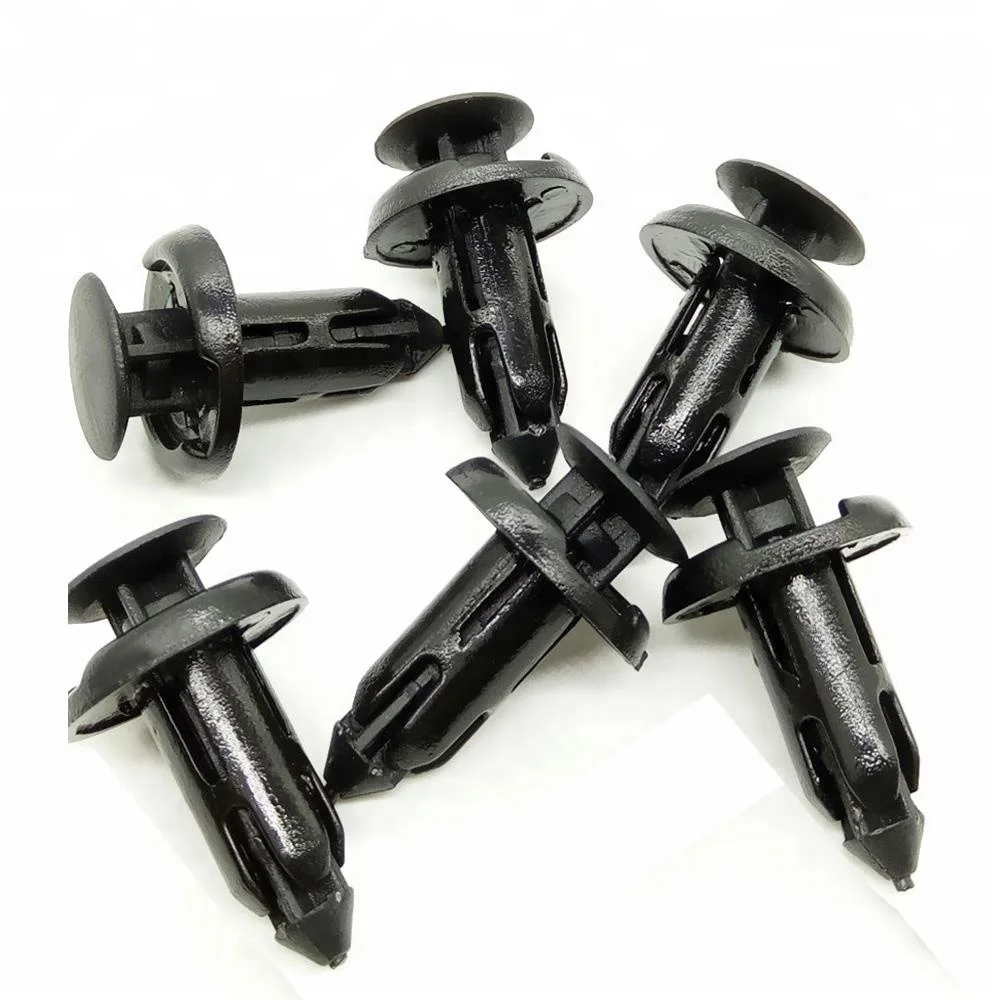 Universal 100PCS 8mm Automotive Plastic Push Type Fastener for Car bumper Mudguard fixing Clips