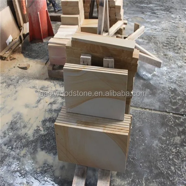 Yellow teakwood sandstone tiles for decoration