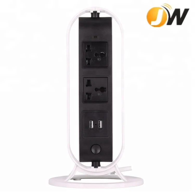 CE FCC Certified Universal Plug Power Strip 250V 10A with 2 USB Charging Port