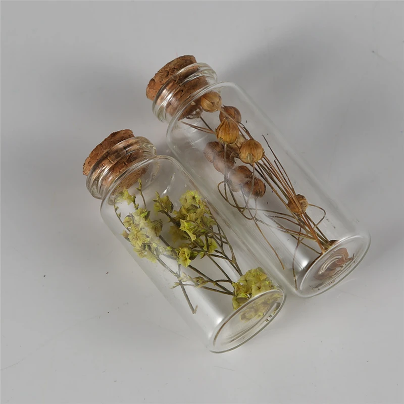 Wholesale Glass Vials Glass Wishing Bottle With Cork For Fancy Food Storage Jar Clear Wishing Message Glass Bottles Vials With C