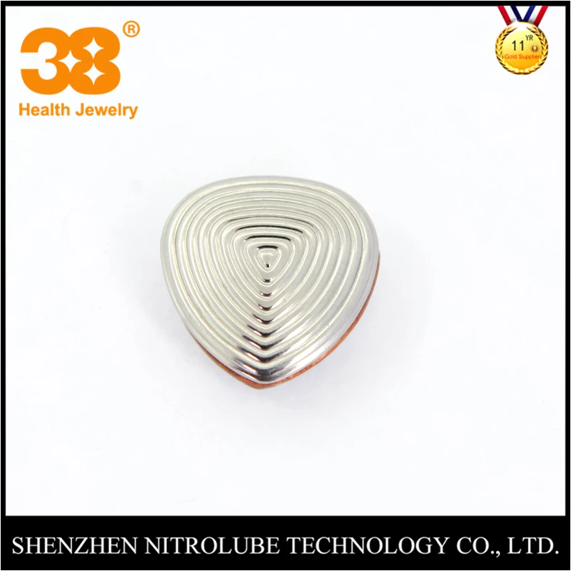Nitrolube health triangle stainless steel 4000 gauss magnetic nano bio scalar energy heart pendant