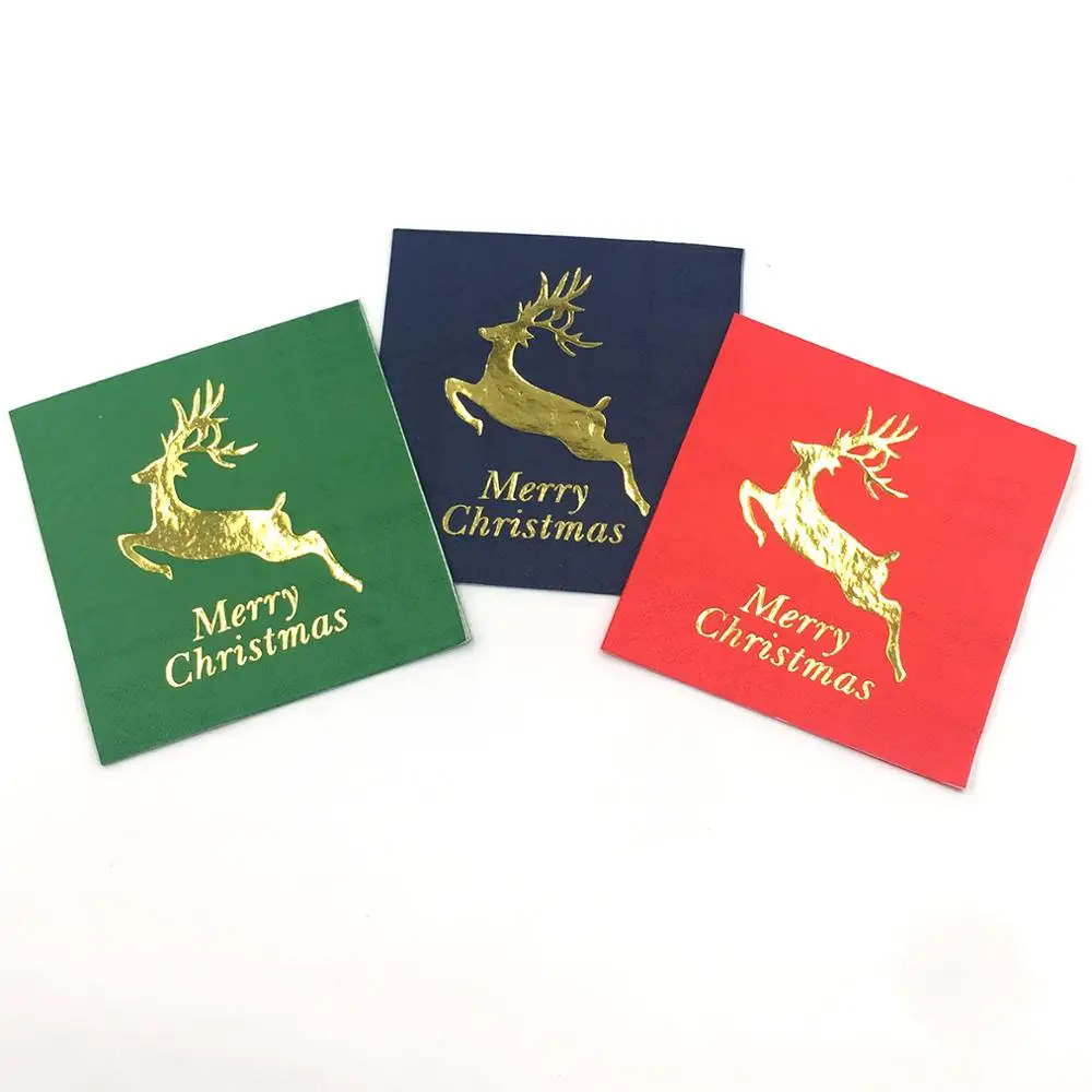 Foil Stamped Napkins With Custom Designs For Cocktail Party