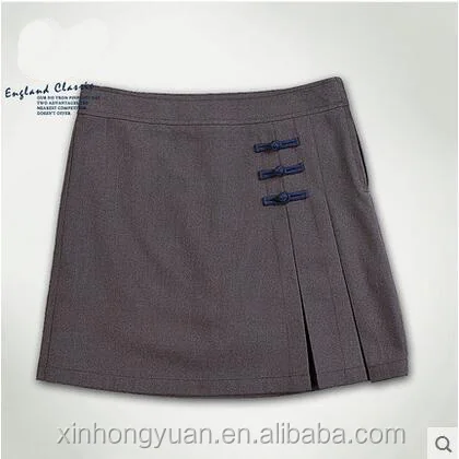 custom fashion pure color Chinese style school girl short skirts uniforms