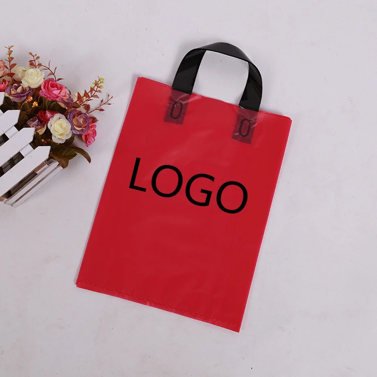 Top sale custom logo printed cheap full color degradable plastic bag handle length wholesale