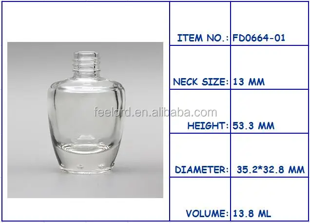 13.8ml empty nail lacquer bottle FD0664-01 clear nail polish packing bottle more than 2000 designs bottles for choice