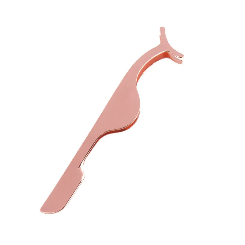 Wholesale Gold Rose Gold Eyelash Applicator Curved Eyelash Tweezer with Packaging Box