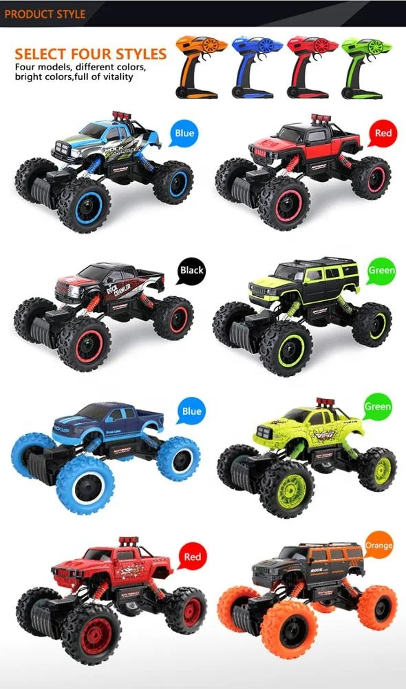 Kids Electric Big Rc Toy Car 1/14 Rock Crawler Remote Control Off-road 2.4G 4WD Monster Truck Cars