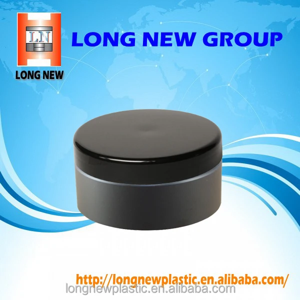 high quality Plastic Cosmetic Small Black Cream Jar with Black Screw Cap (Different Width)