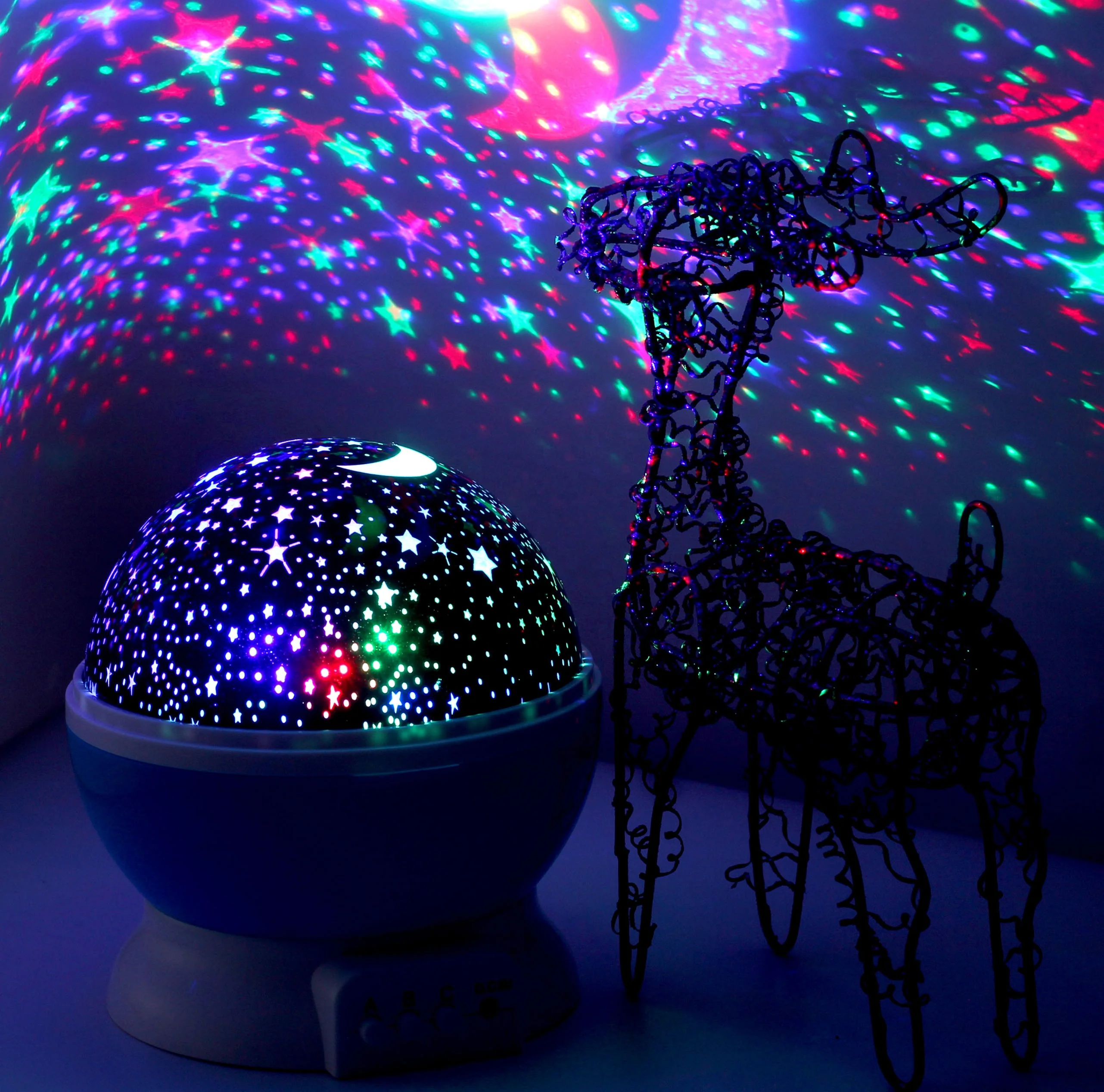 
2019 Amazon Hot Selling Rotating Star Sky Moon Projector Bedroom Night Light High Quality Baby Night Lamp For Kids Desk Lamp 