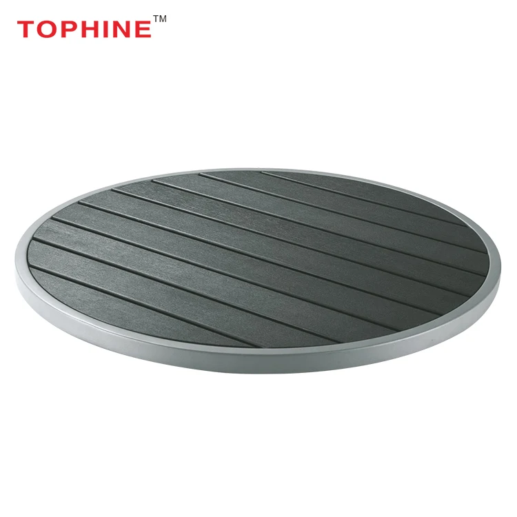 
Commercial Contract TOPHINE Furniture Square / Round Aluminum Frame Plastic Wood Table Top 