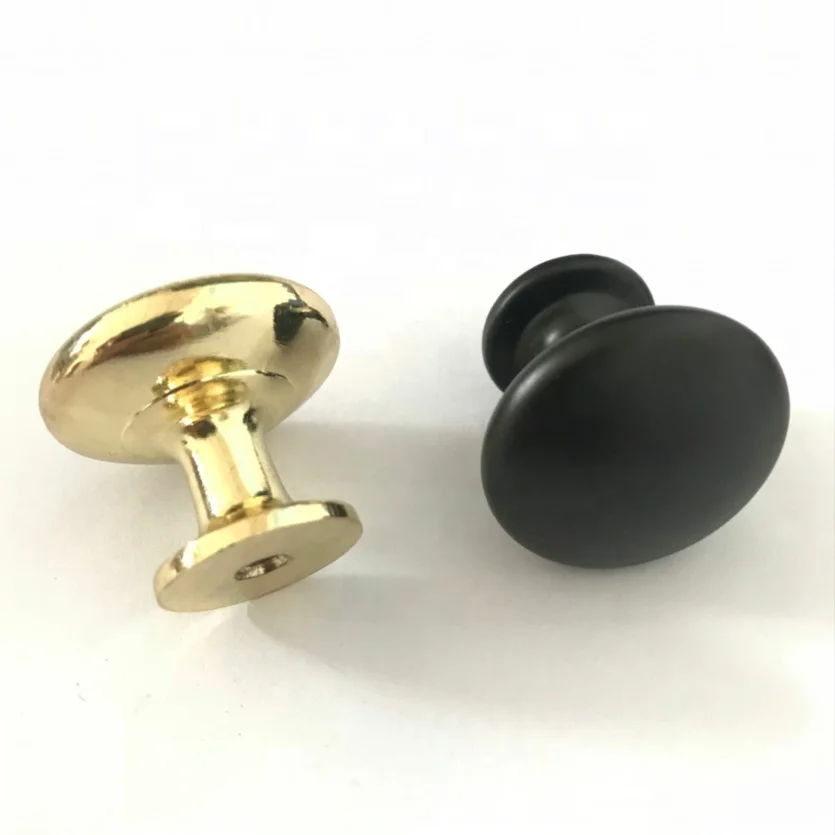 Black and Brass Finishing Zinc Alloy Wardrobe Cabinet Door Round Handle and Knob
