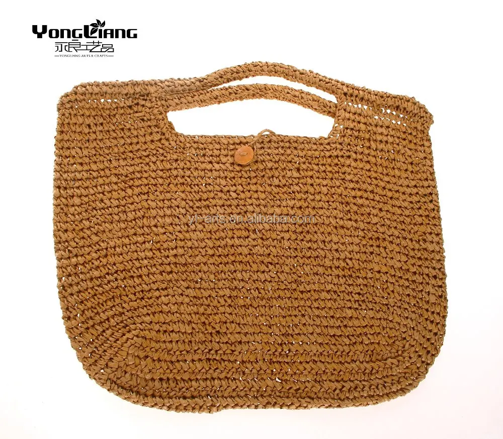 cheap handmade crochet paper straw tote bag/handbag