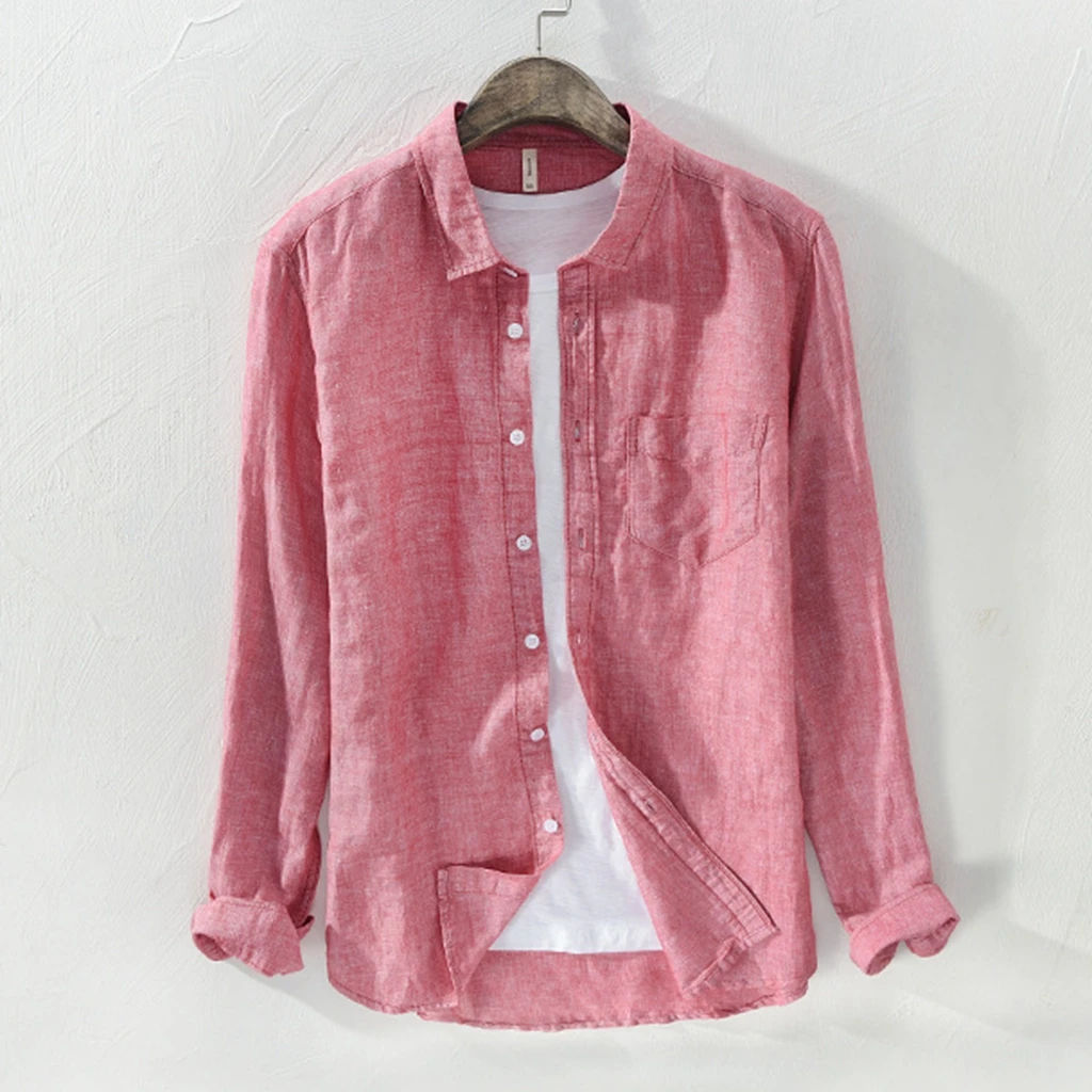 Оптовая продажа, мужские рубашки на пуговицах, хлопковые рубашки с длинными рукавами на заказ из конопли