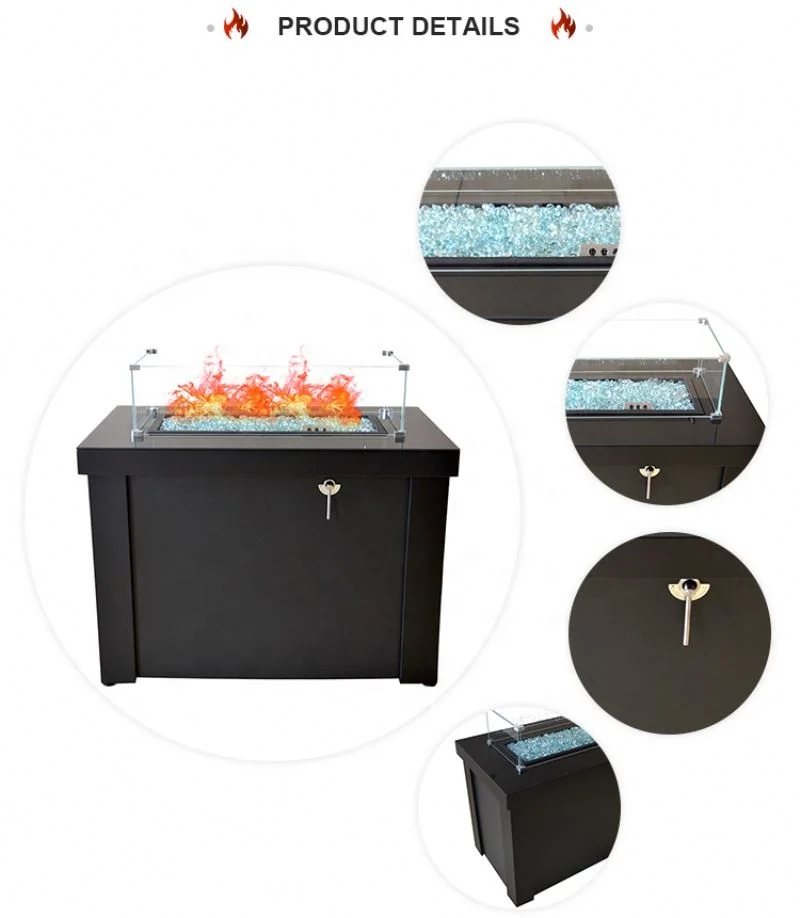 Backyard Metal Iron Gas Outdoor Fire Pit Black