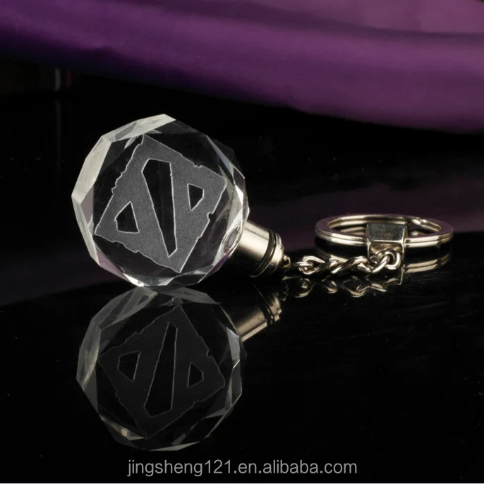 Factory Wholesale game  Logo Key chain Custom  healing k9  crystal led  Keychain with led