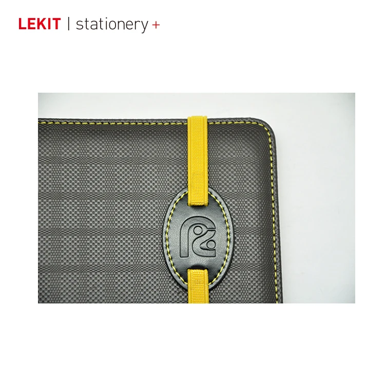 Cover for notebook PU leather cut notebook covers with embossed logo and elastic band closure