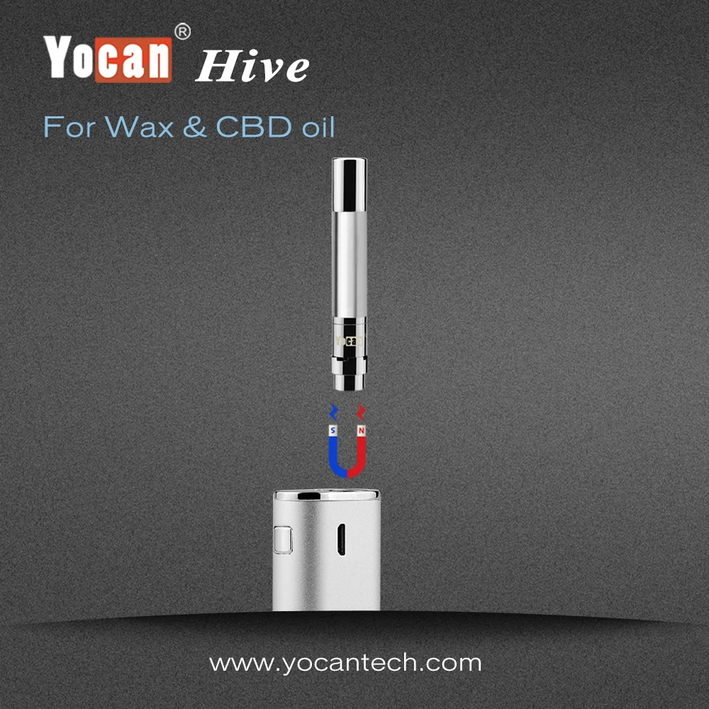 
2017 New Quit Smoking Machine Yocan Hive magnetic connection wax atomizer tank/glass cbd tank 