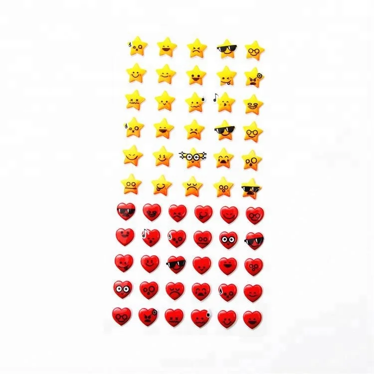 
Factory price high quality funny heart shaped puffy sticker label 