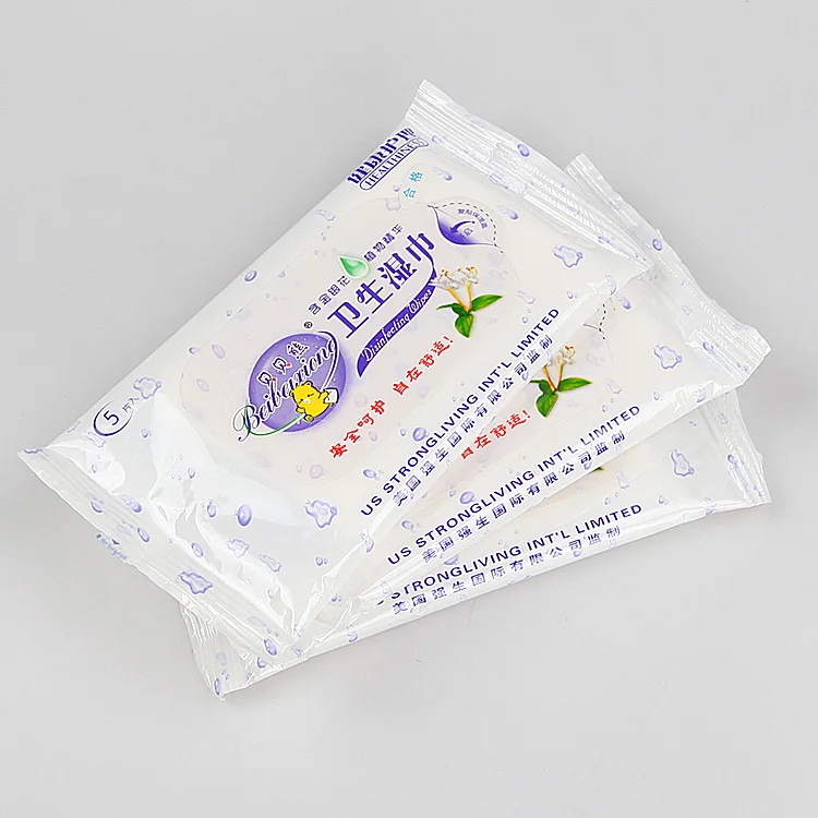 
5Pcs Oem Custom Print Wet Wipes 