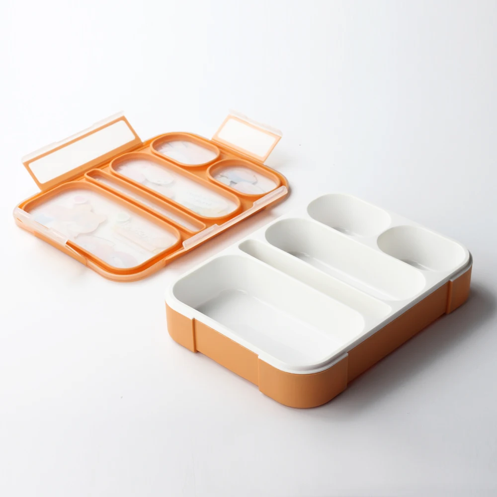 Eco-friendly Leakproof Bento Lunch Box 5 Compartments with Spoon Microwave Safe,BPA Free for Kids