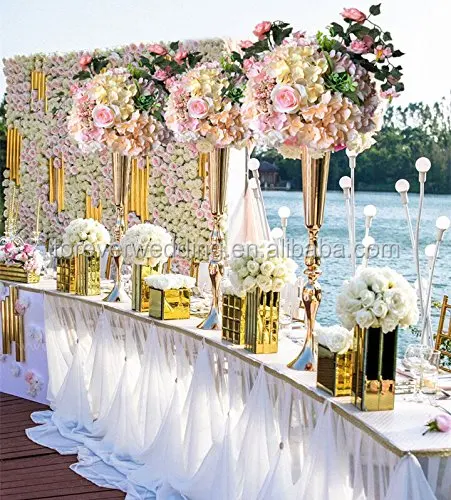 
Floor Vases Decorative Gold Metal Trumpet Table Centerpiece Wedding Aisle Decorations 