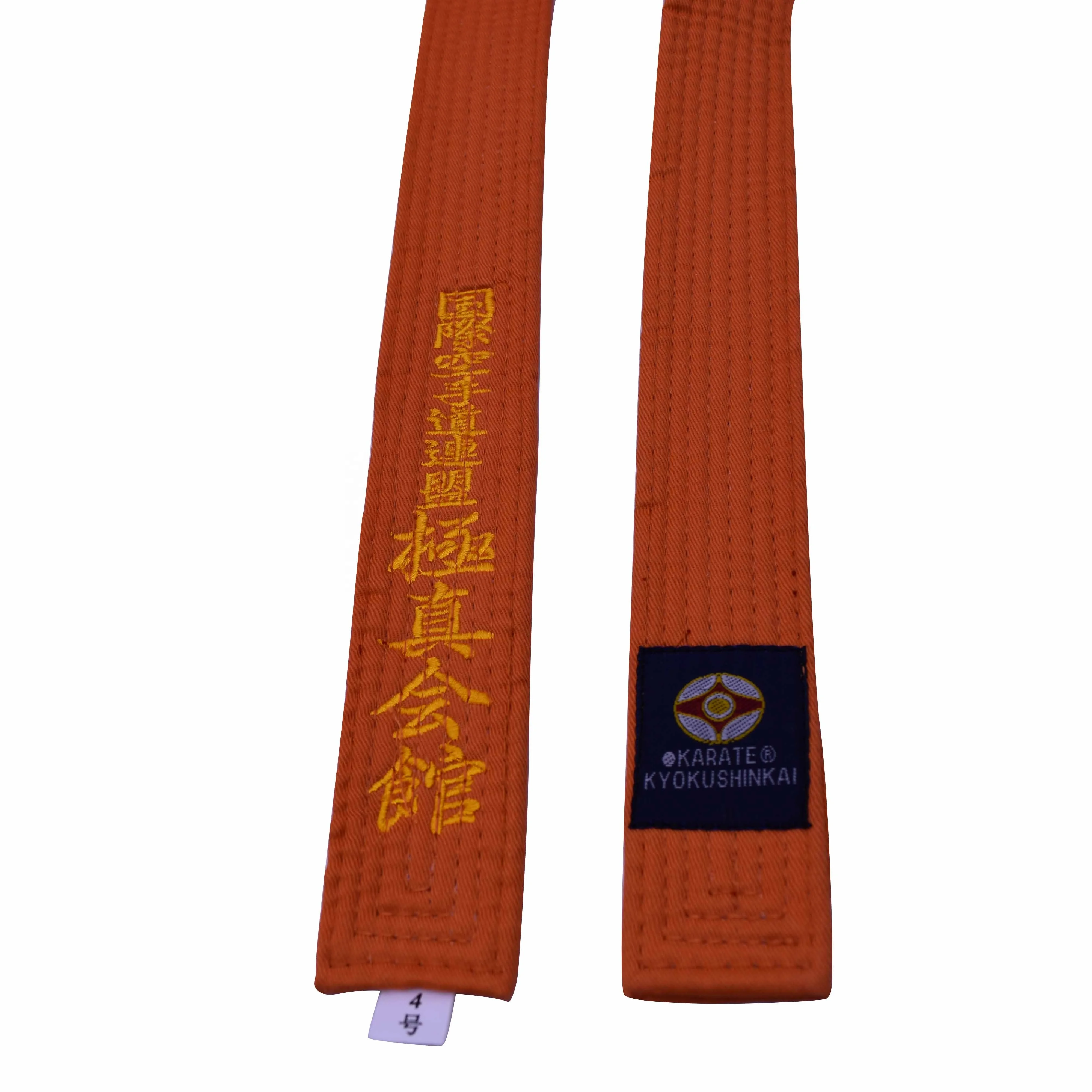 Blue color kyokushin kai belt with embroidery for training