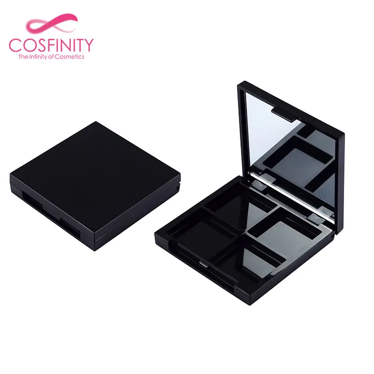 CP03-2544 Wholesale black matte empty bb cushion powder case cosmetics eye shadow palette containers eyeshadow palette makeup