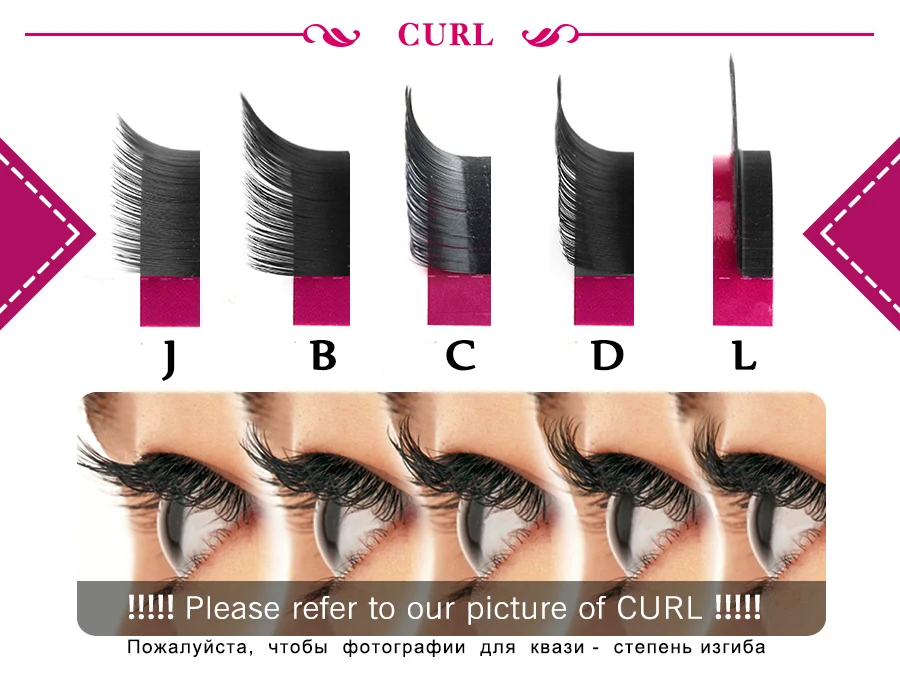 1 Case All Size JBCD eyelash extensions mink black fake