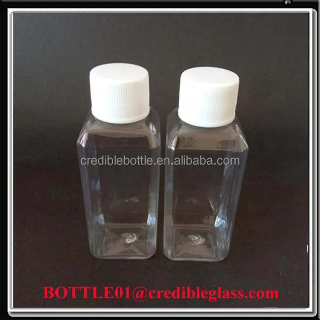 60ml 2 oz PET plastic square bottle for Juice Shots