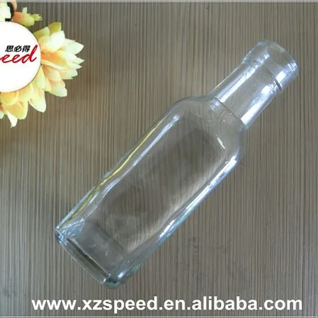 150ml Mini Clear Square Glass Bottle with Cork Top